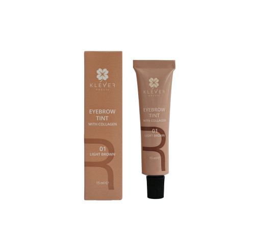 Фарба для брів із колагеном 01 Light Brown Klever Beauty