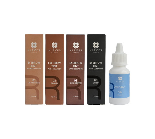 Набір фарб для брів із колагеном Klever Beauty