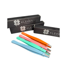 Пінцет для брів прямий кольоровий KLEVER