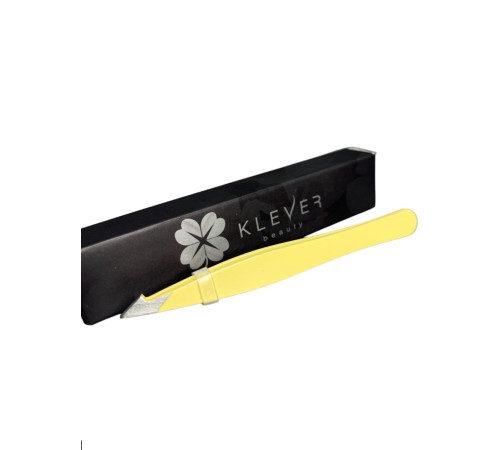 Пінцет для брів косий кольоровий KLEVER